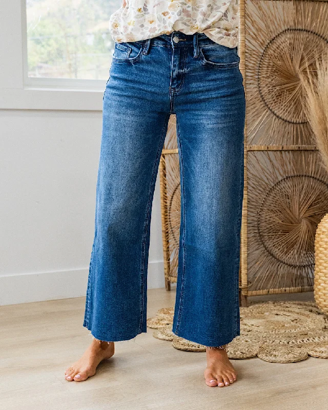 Vervet Lindsay Raw Hem Crop Wide Leg Jeans Budget Friendly Fashion