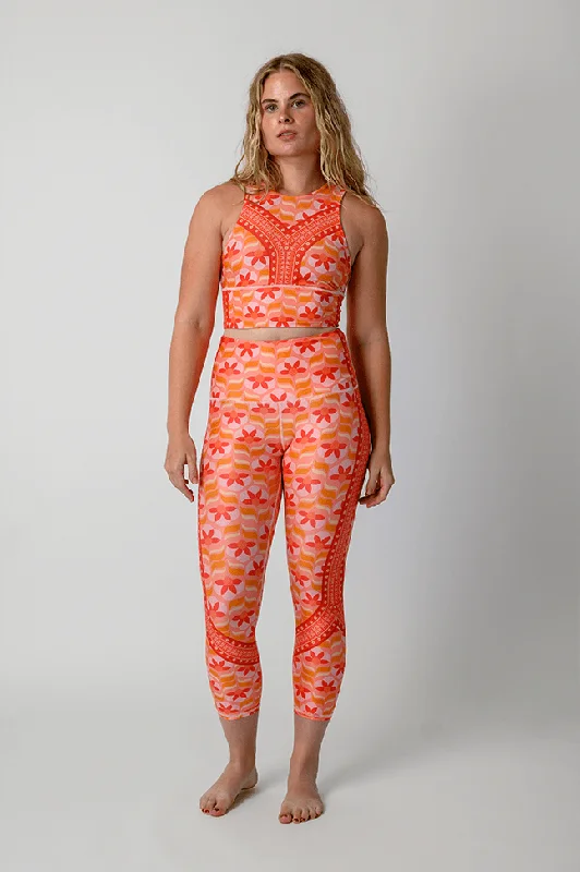 Peach Out Printed Yoga Crops Trendy New Clothes