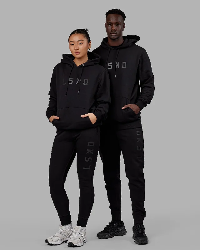 Unisex Structure Joggers - Black-Black Season Offer