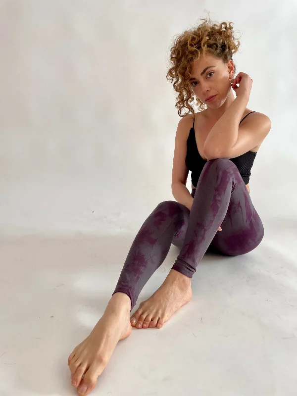 Tie Dye Yoga Leggings - deep purple Pastel Styles