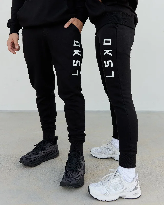 Unisex Structure Joggers - Black-White Flash Sales