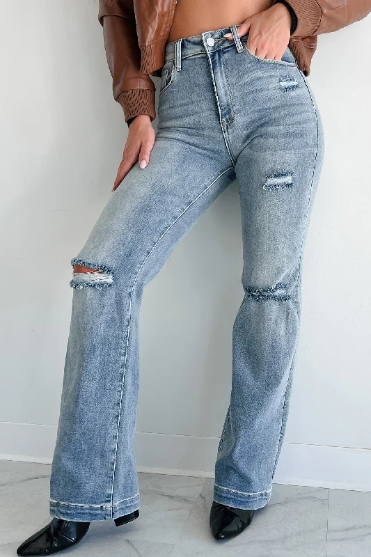 Walker High Rise Distressed Straight Leg Jeans (Medium) Holiday Sale