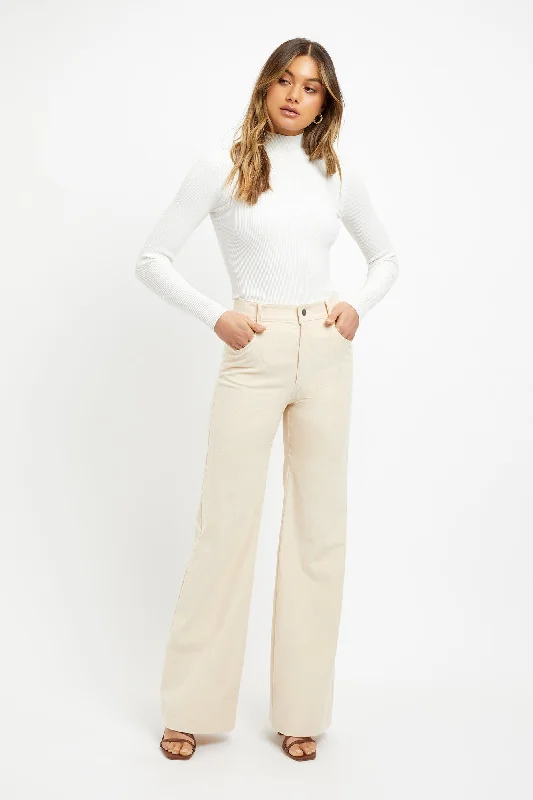 Wide Leg Cord Pant Flowing Silhouette